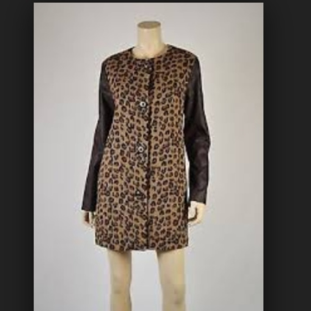 NEW‎ Michael Kors Leopard Leather Coat